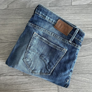 Driftwood Womens Jody Distressed Stitched Straight Leg Denim Jeans Size 29